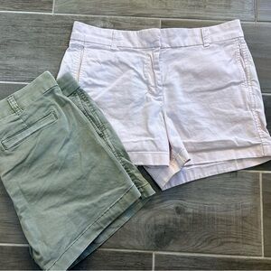 J. Crew Women's Shorts in White and Green